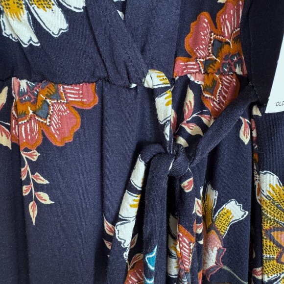 NWT Old Navy 3X NAVY Floral Faux Wrap Dress - Picture 5 of 15